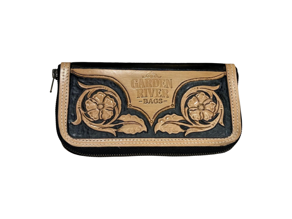 Zip Around Wallet - Tooled Leather