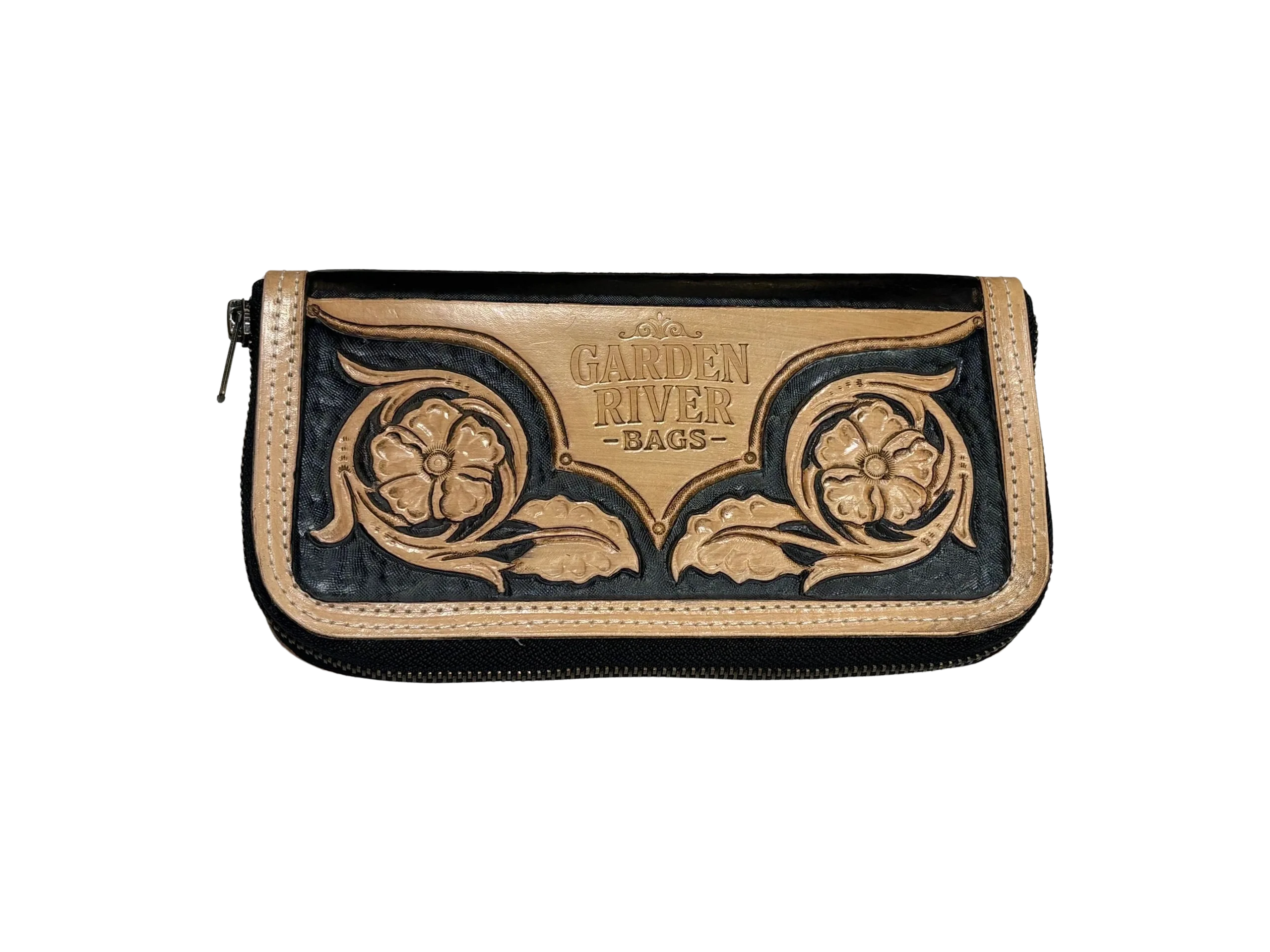 Zip Around Wallet - Tooled Leather