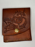 Hand tooled simple mini wallet
