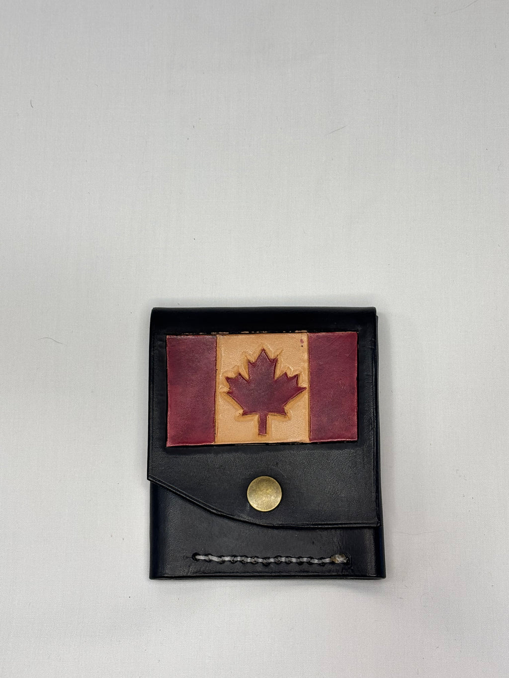 Hand tooled, hand stitched simple mini wallet