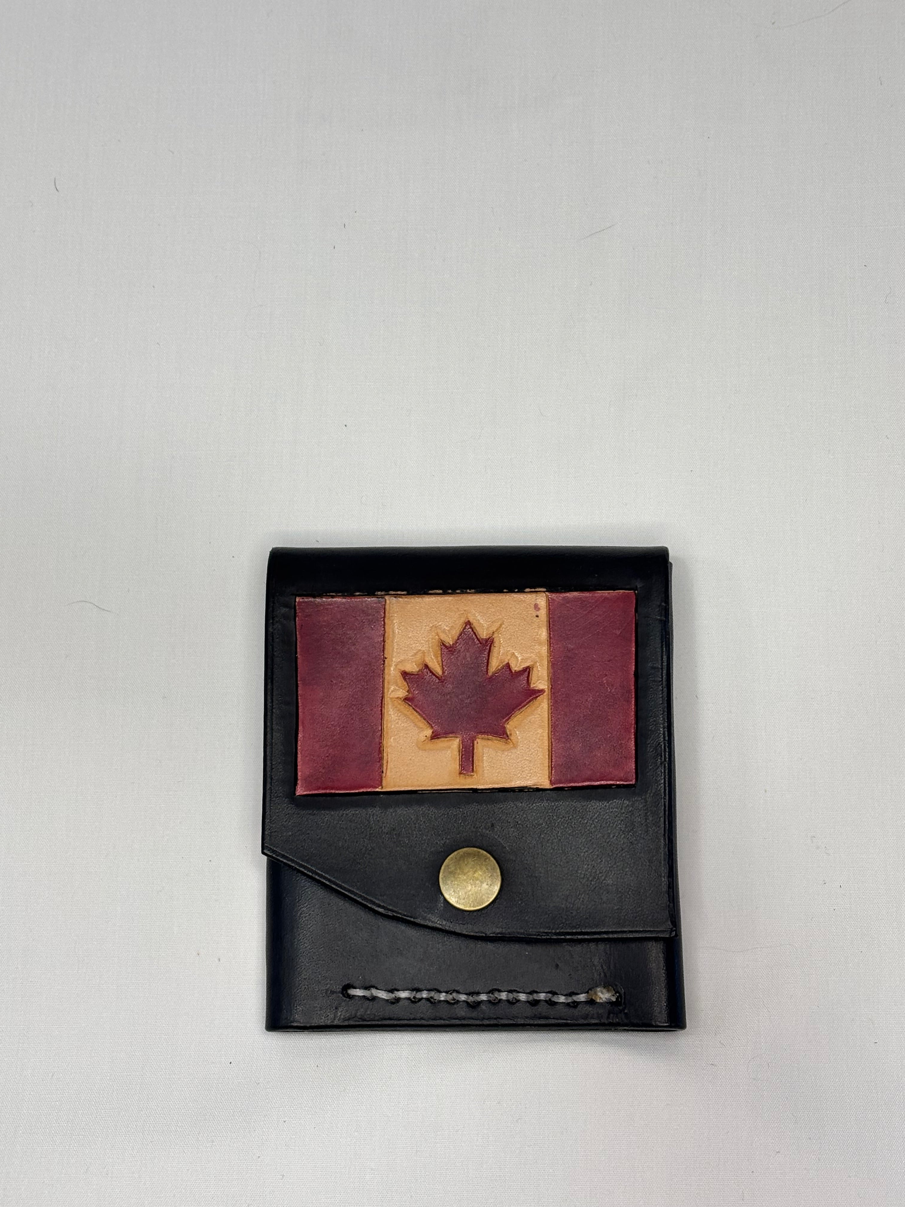 Hand tooled, hand stitched simple mini wallet