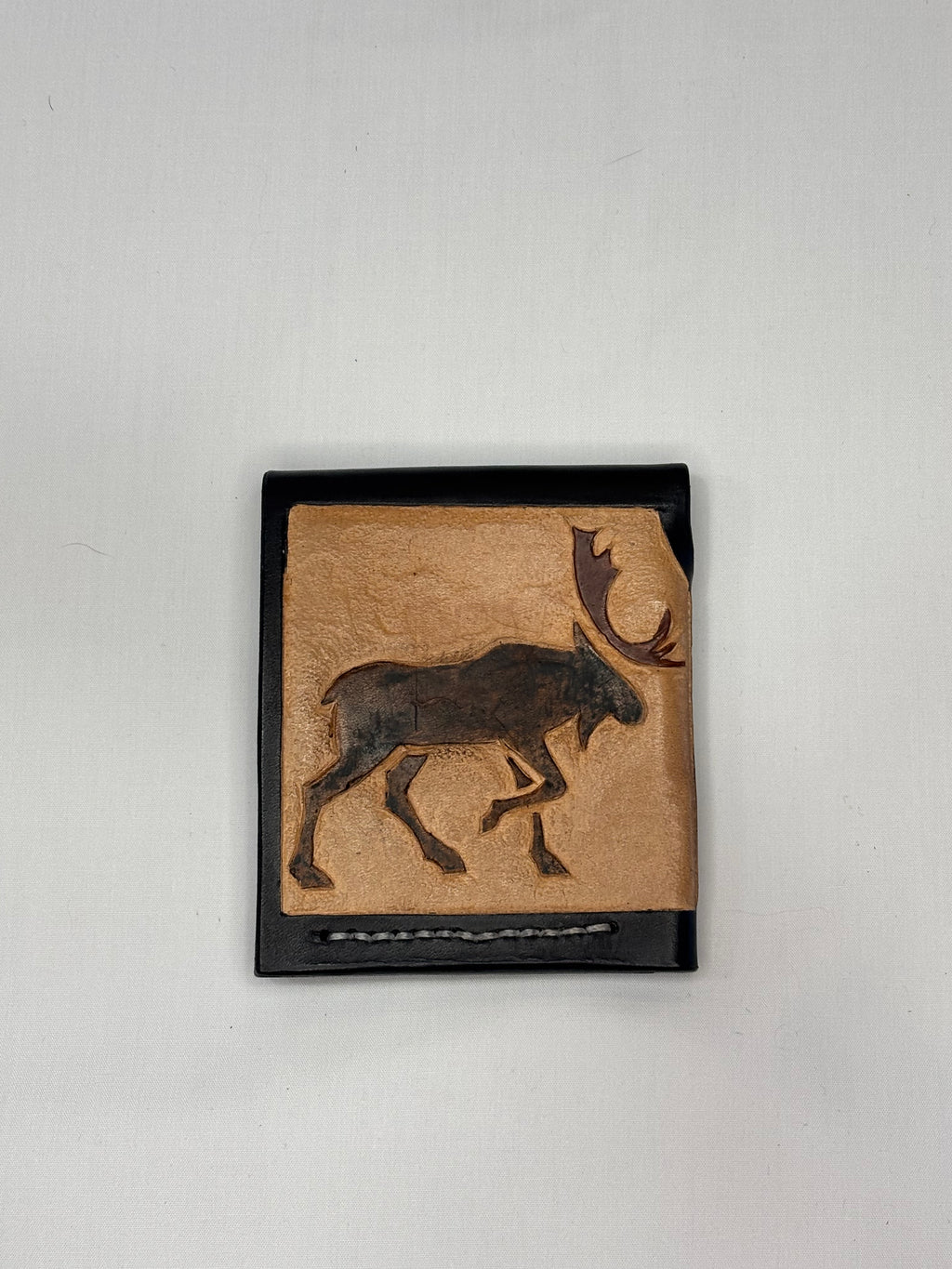 Hand tooled, hand stitched simple mini wallet