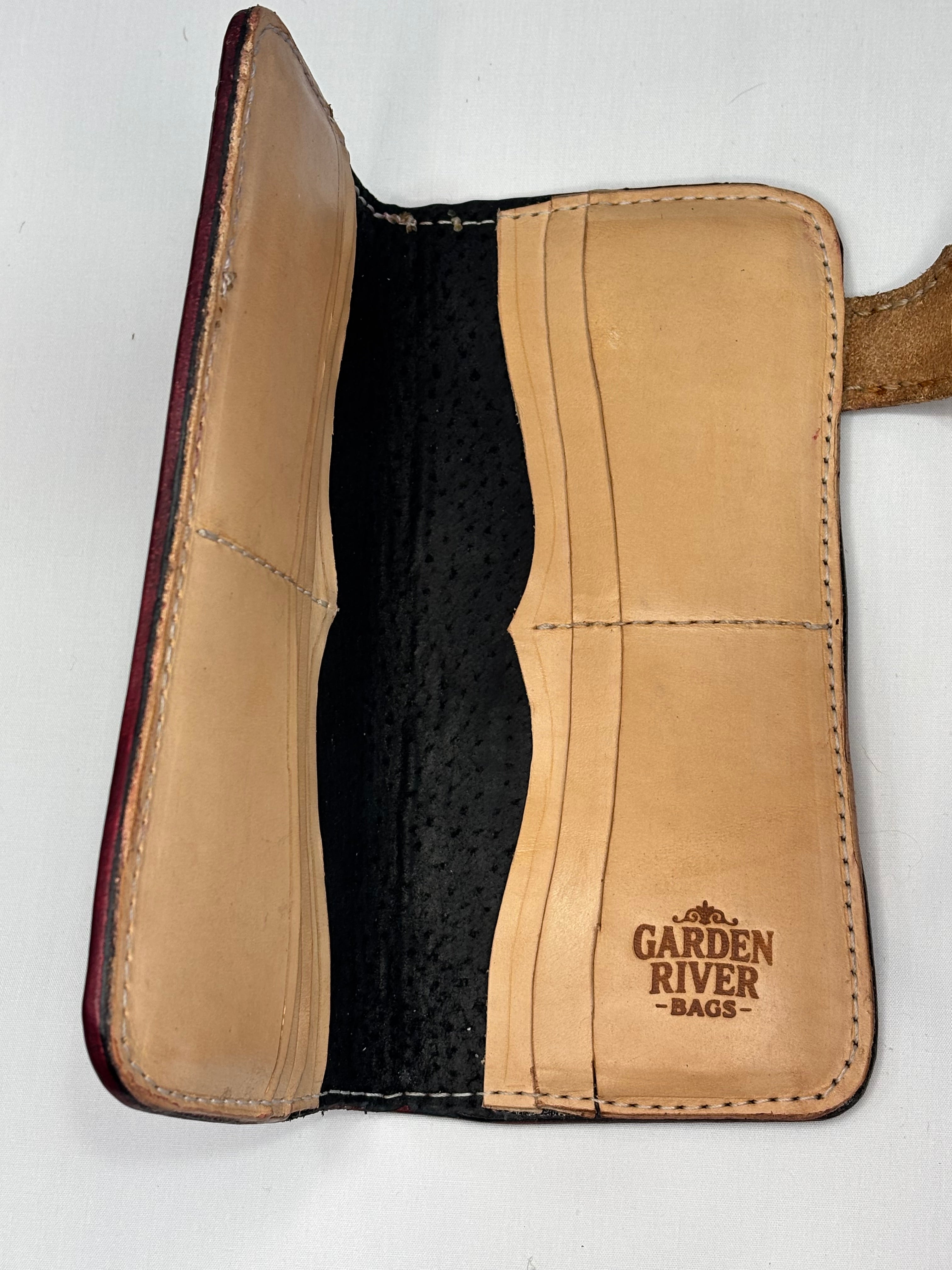 Hand tooled biker style long wallet