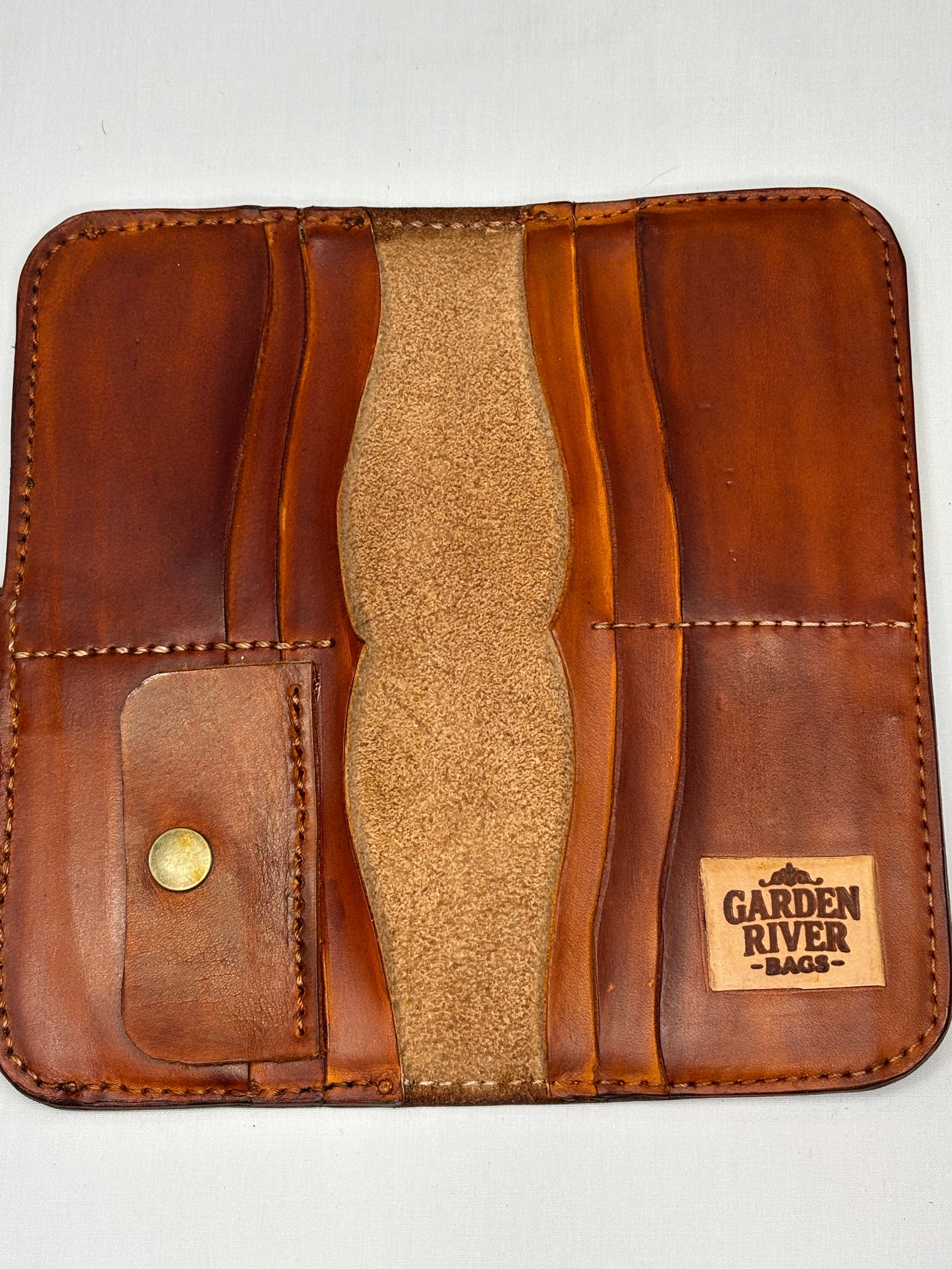 Quality hand stitched long wallet