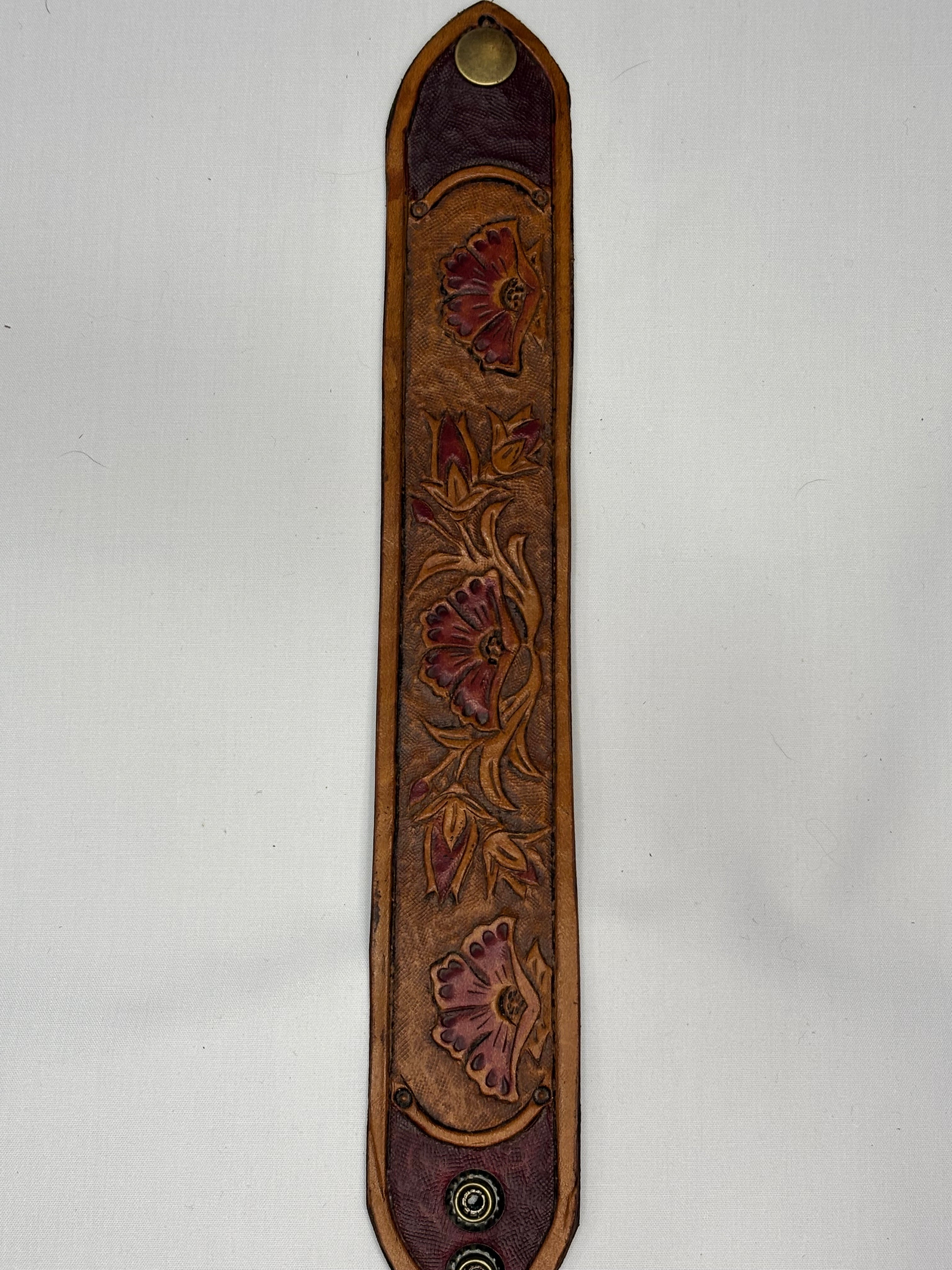 hand tooled classic wrist strap