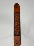 classic style hand tooled leather wrist strap
