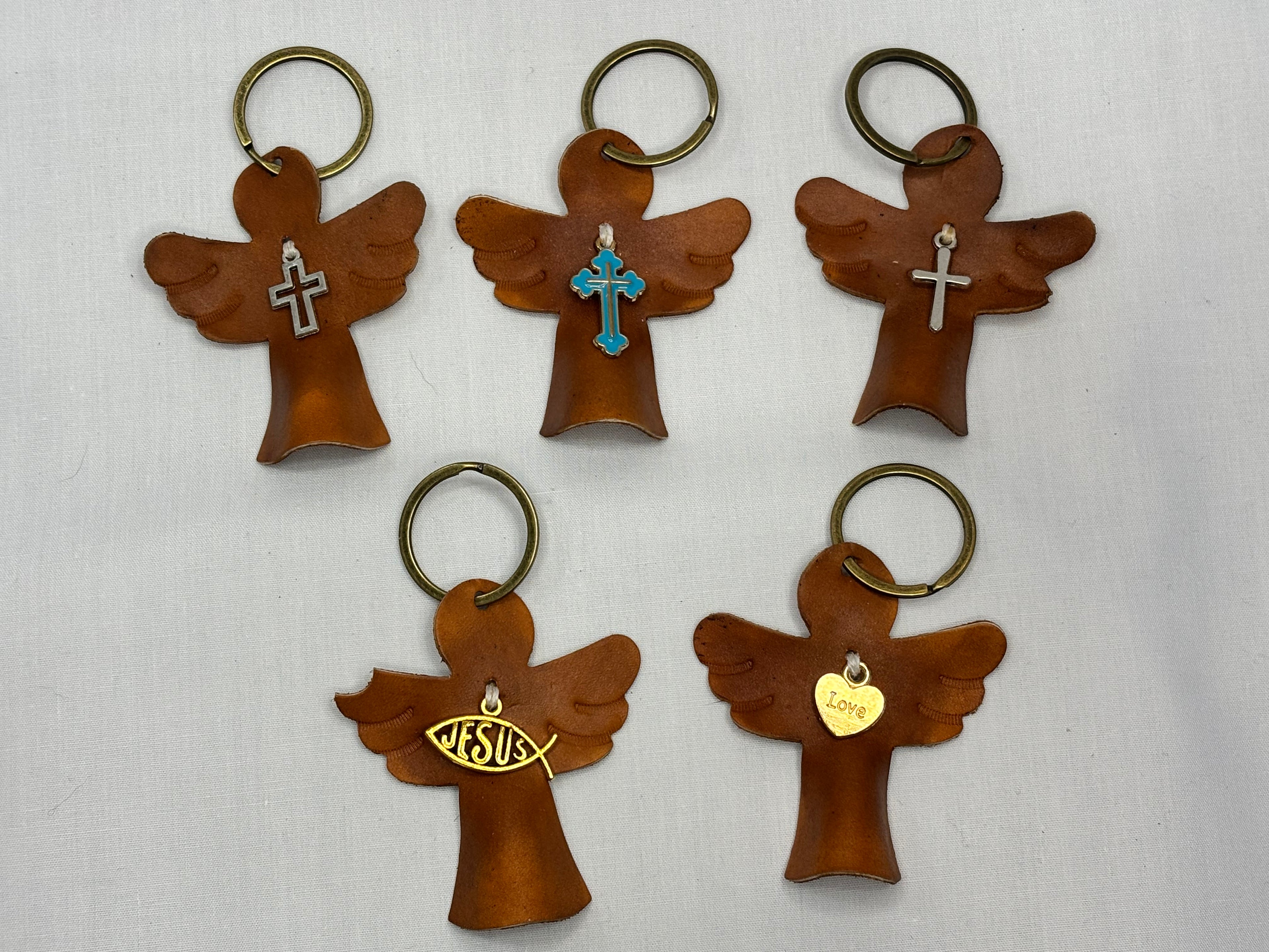 Guardian Angel leather Key chain