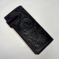 Hand tooled leather Long Wallet