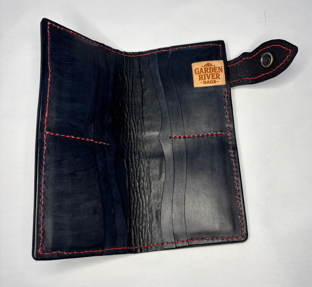 Hand tooled leather Long Wallet
