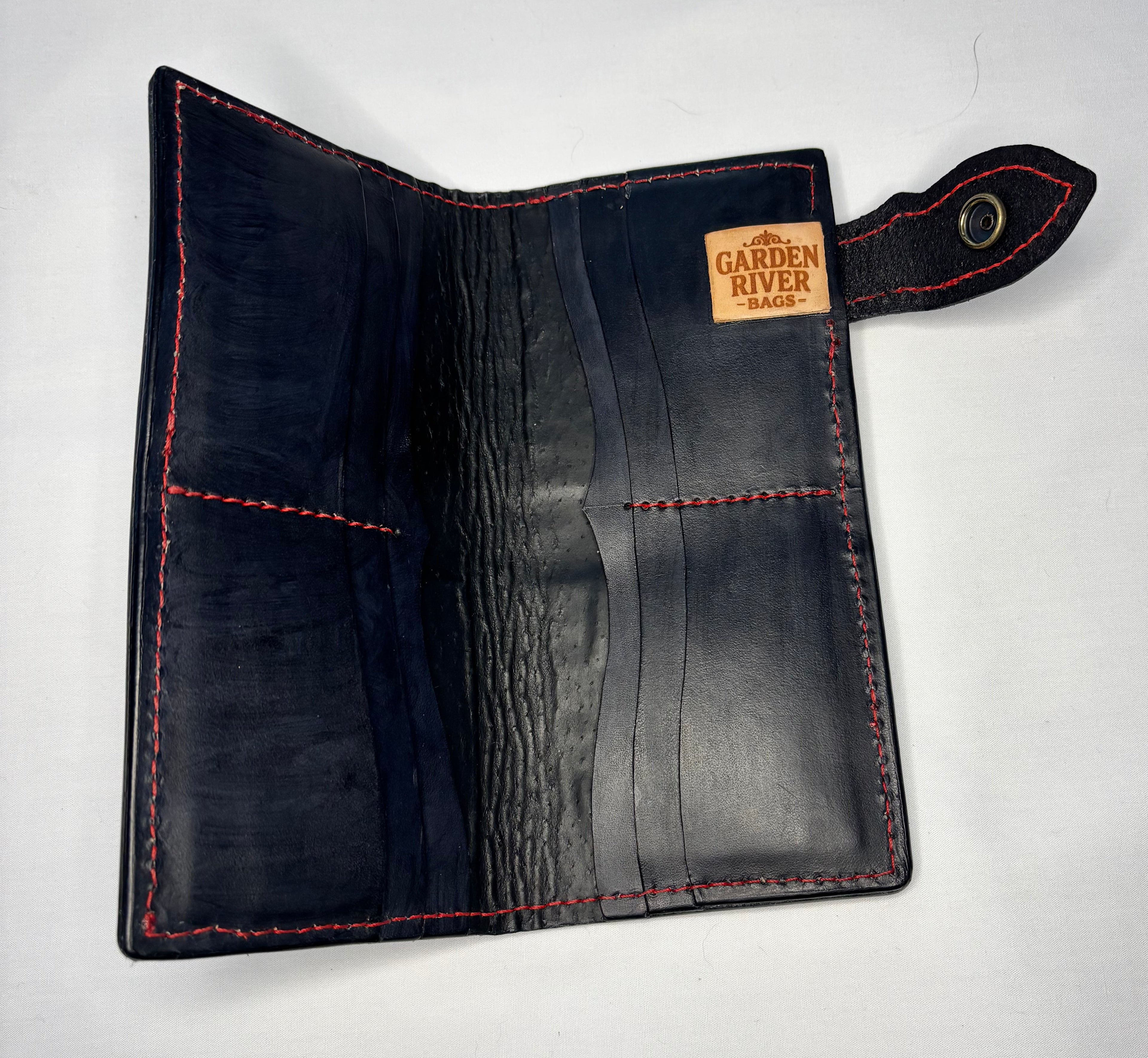 Hand tooled leather Long Wallet