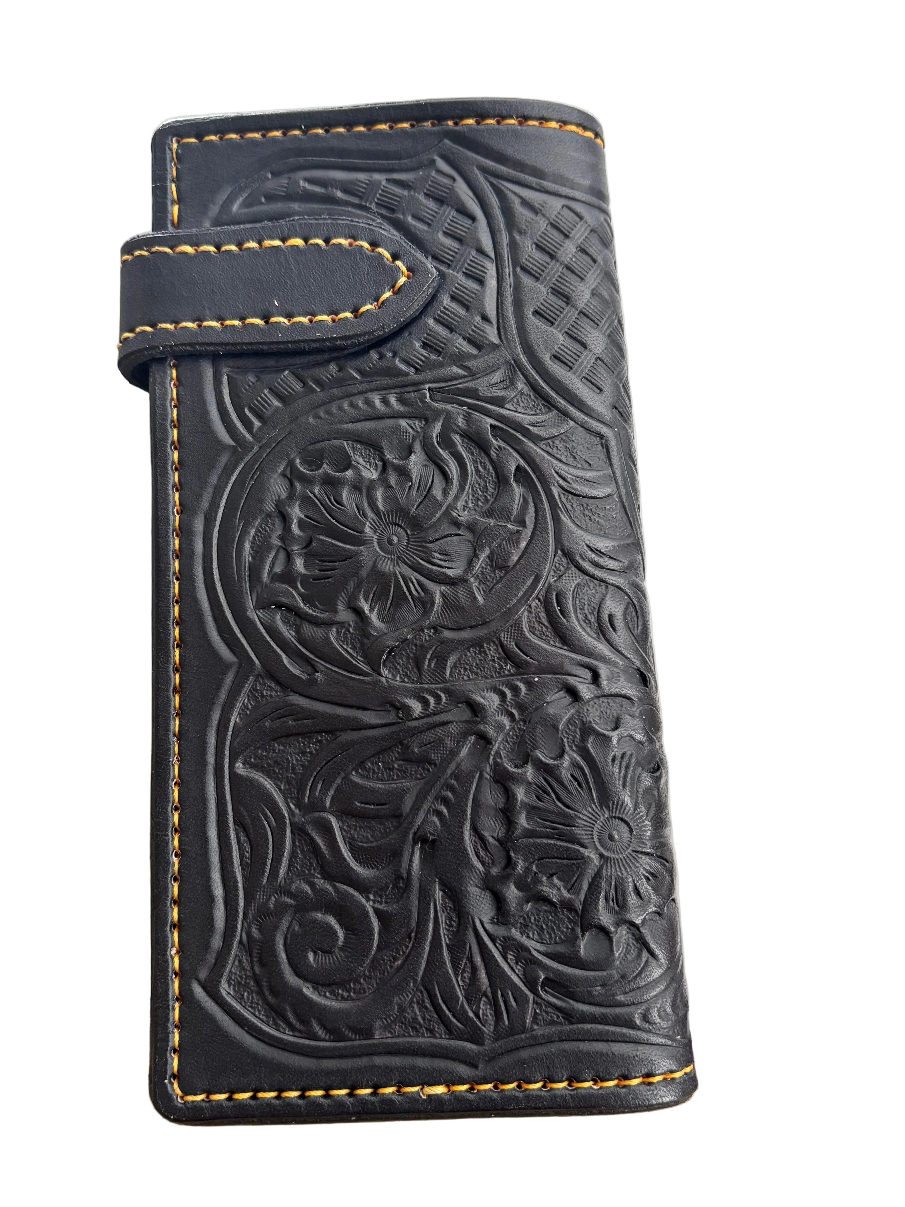 Hand tooled Leather long wallet