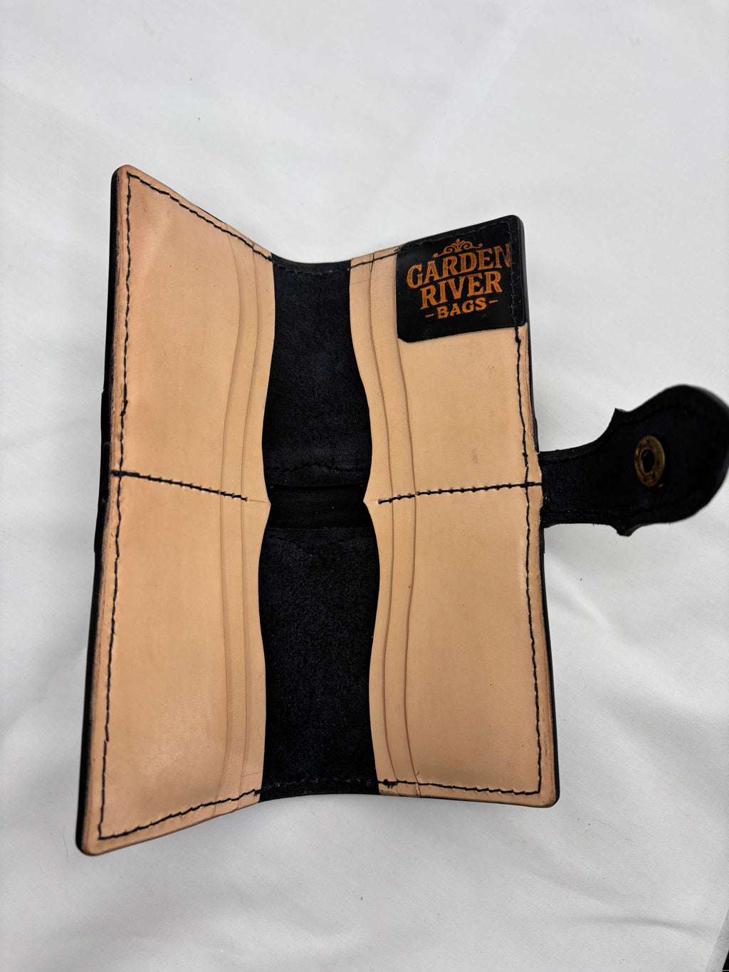Hand tooled leather long wallet