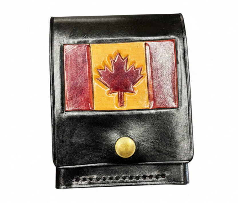 Hand tooled simple mini wallet