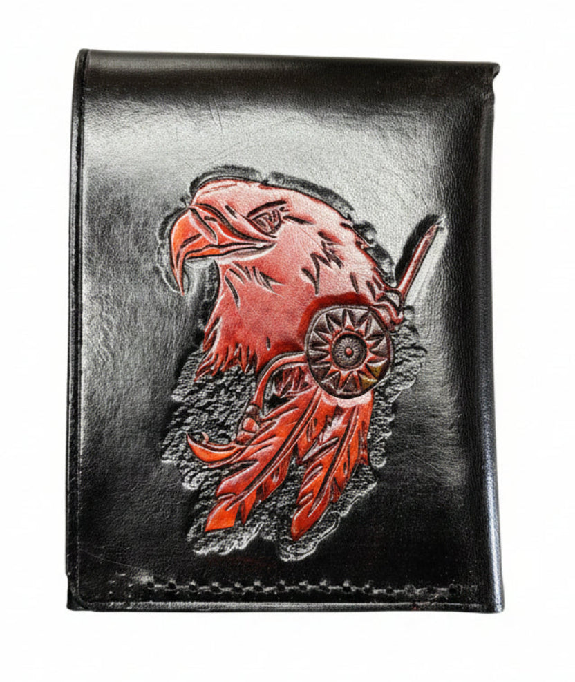 Hand tooled simple mini wallet