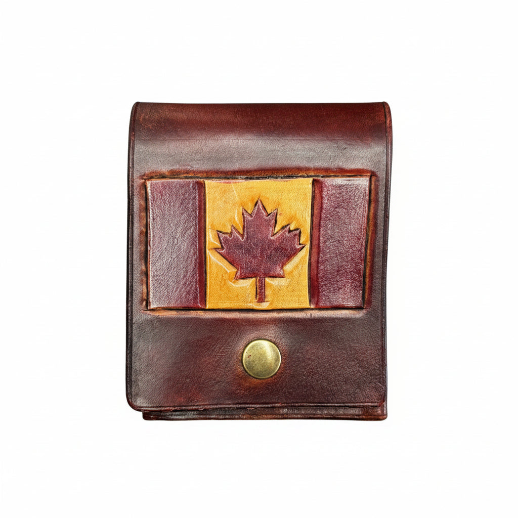 Hand tooled simple mini wallet