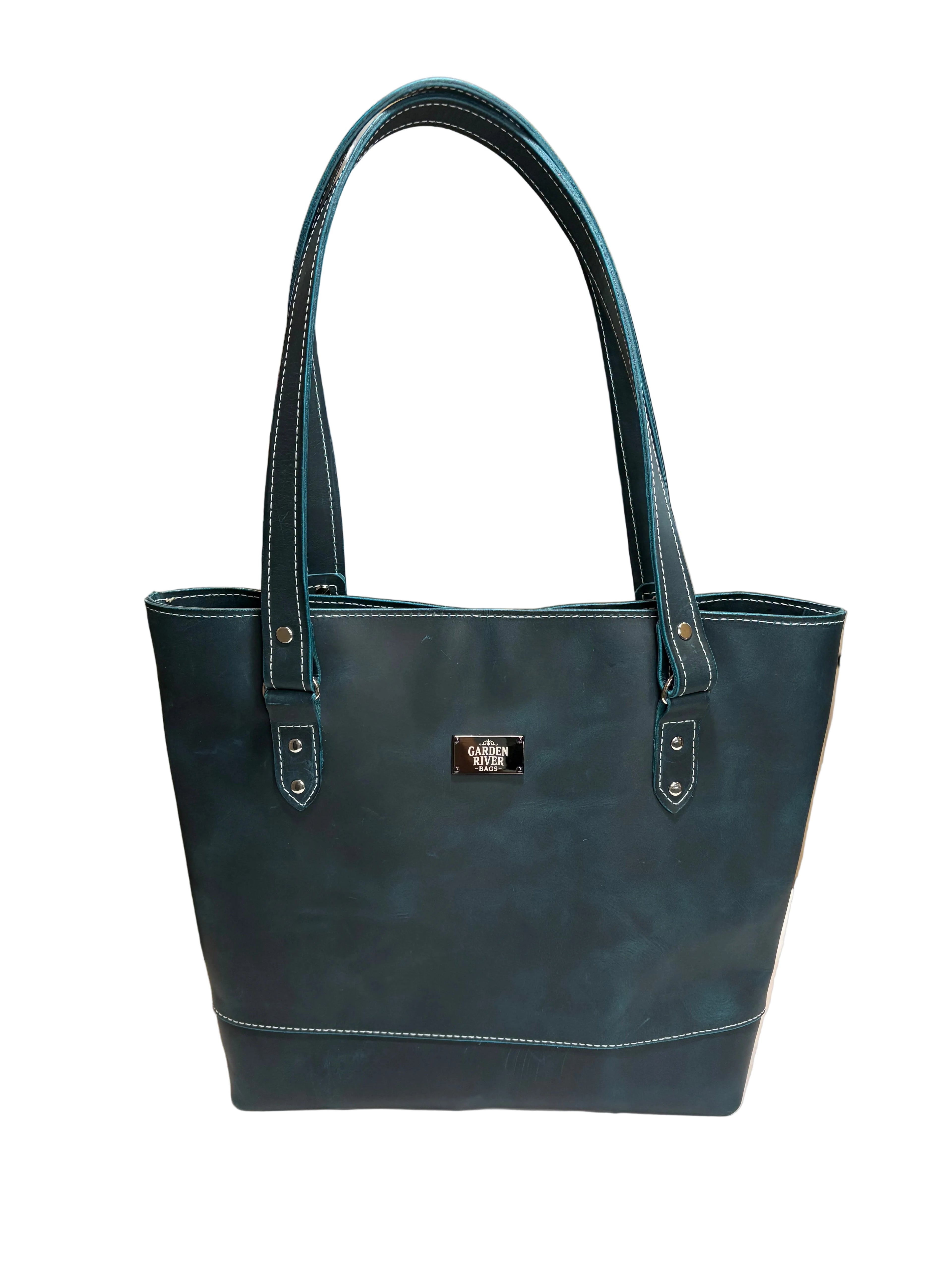Teal Leather Tote