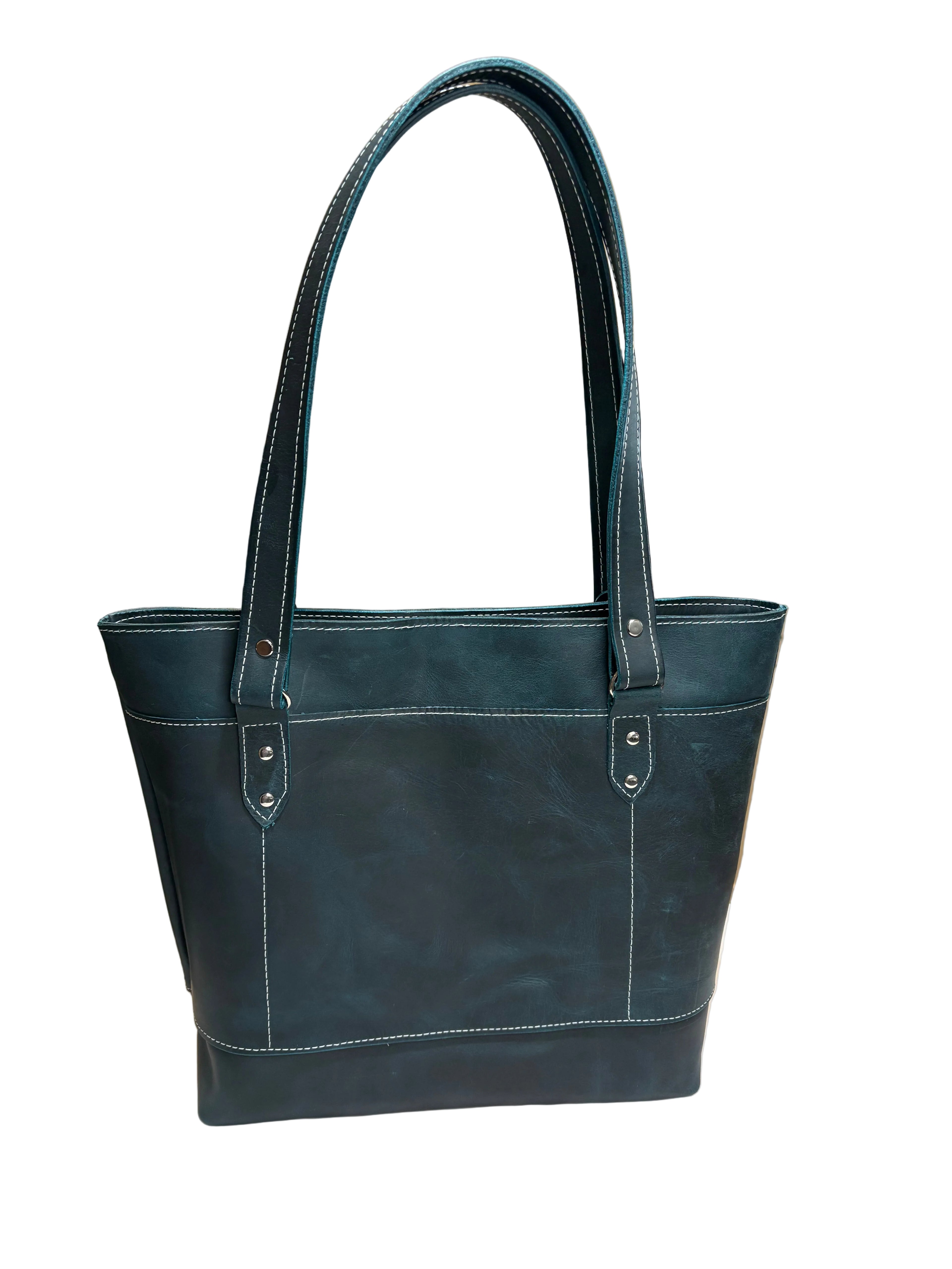Teal Leather Tote