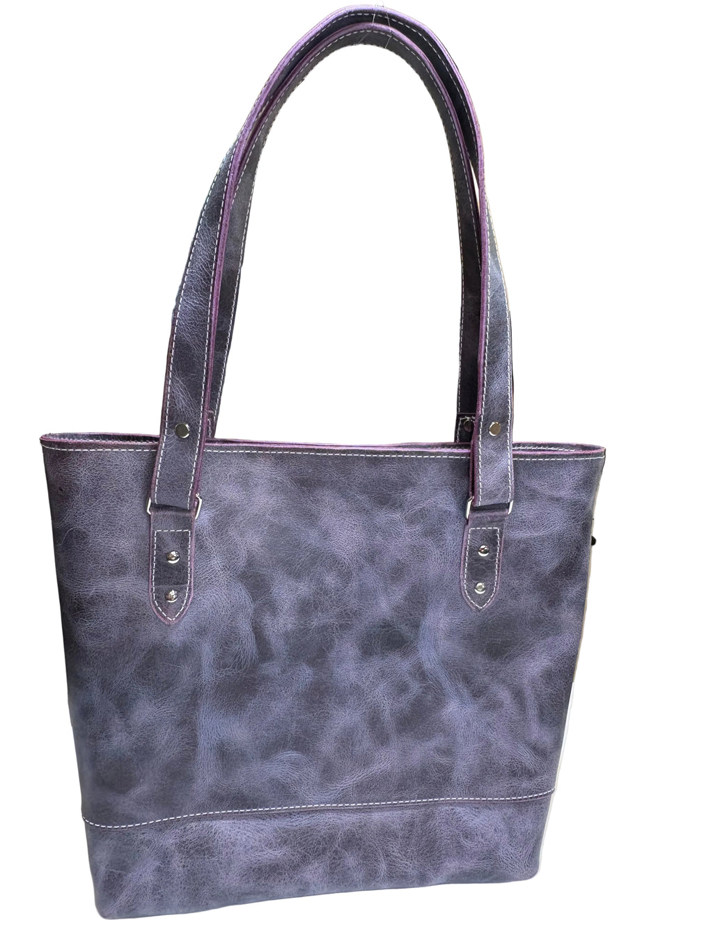 Purple Leather Tote