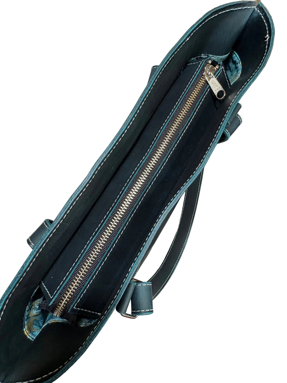 Teal Leather Tote