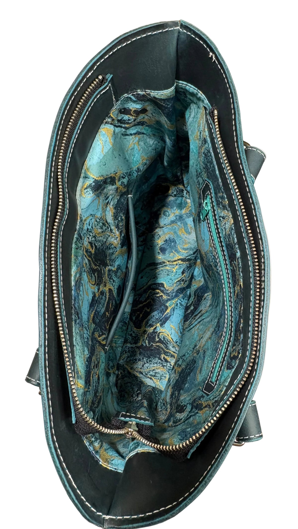 Teal Leather Tote
