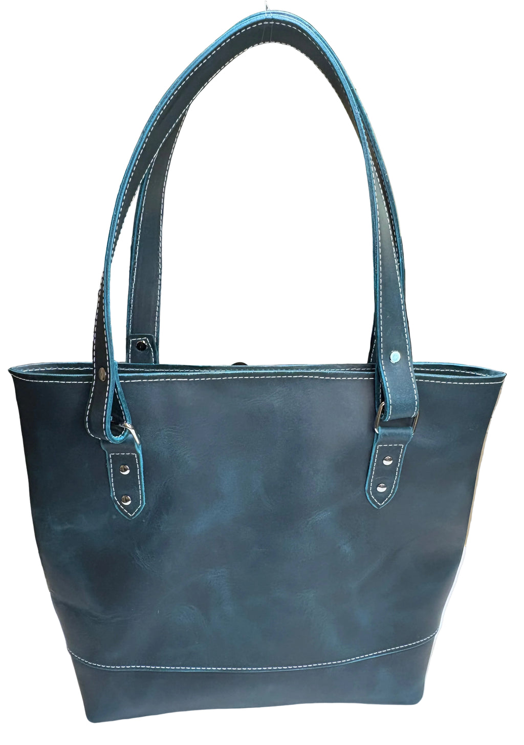Teal Leather Tote