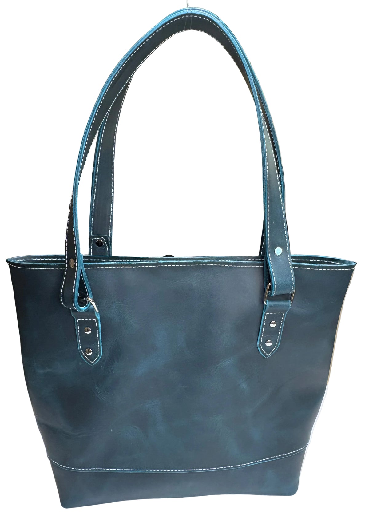 Teal Leather Tote