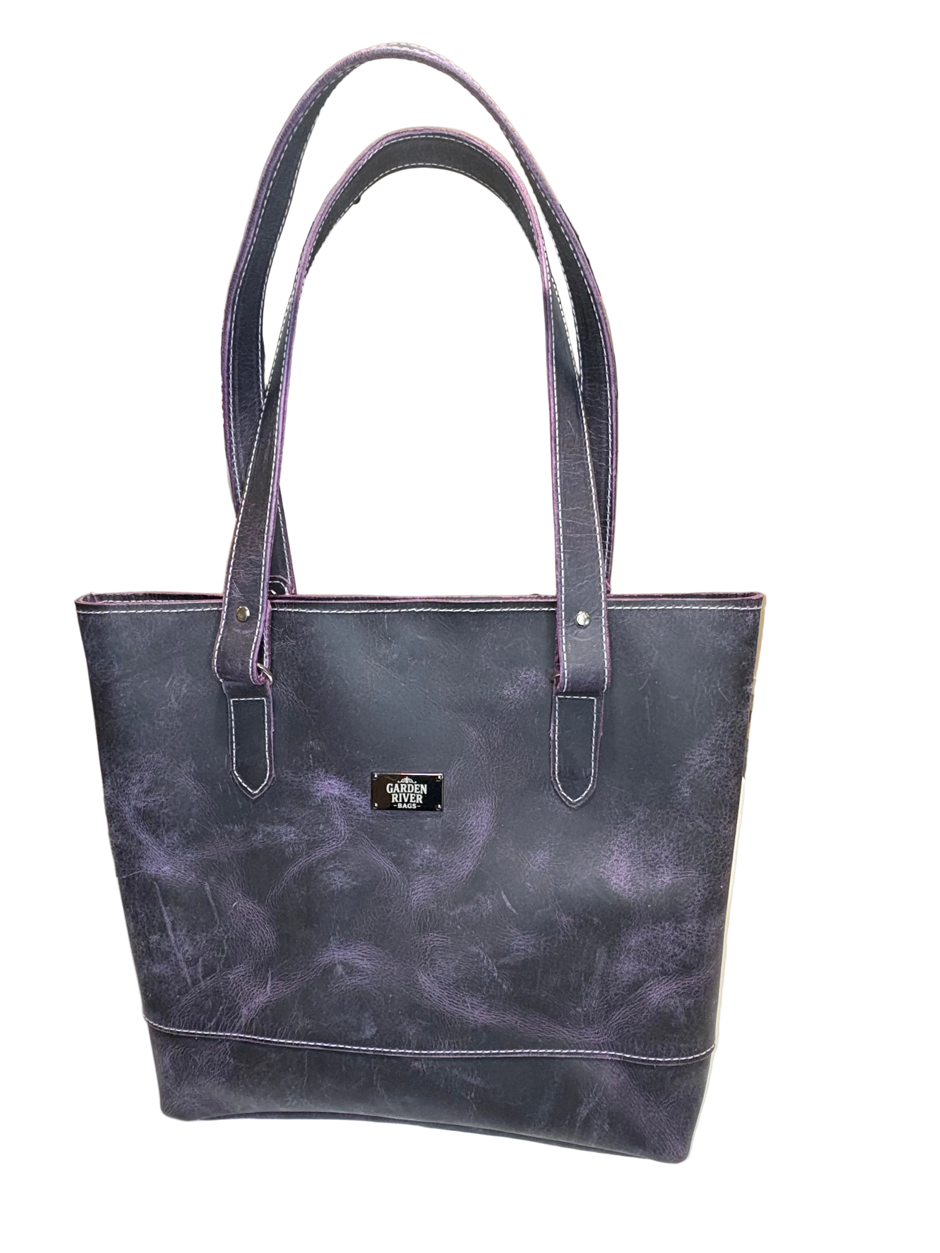 Purple Leather Tote