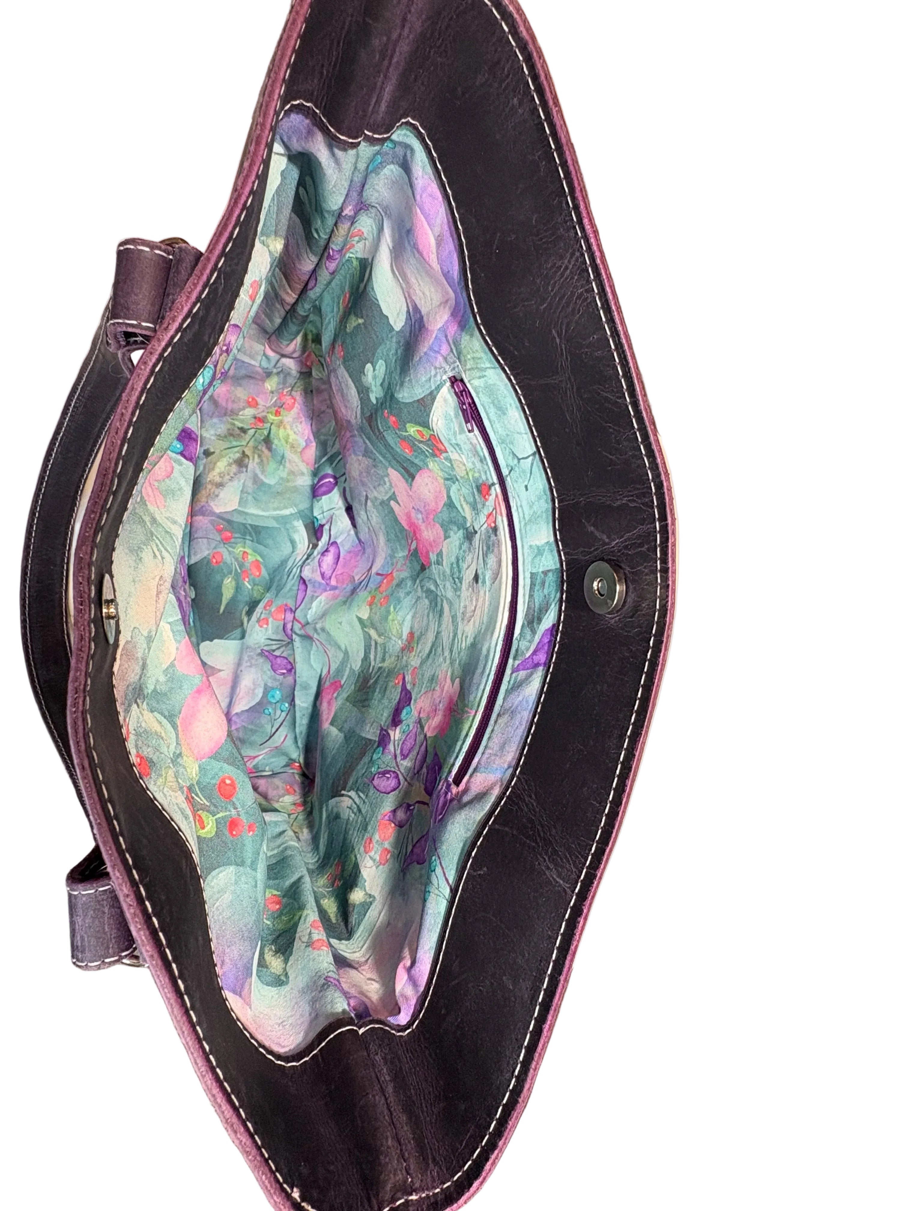 Purple Leather Tote